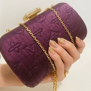 Louis Vuitton Purple Monogram Satin Clutch